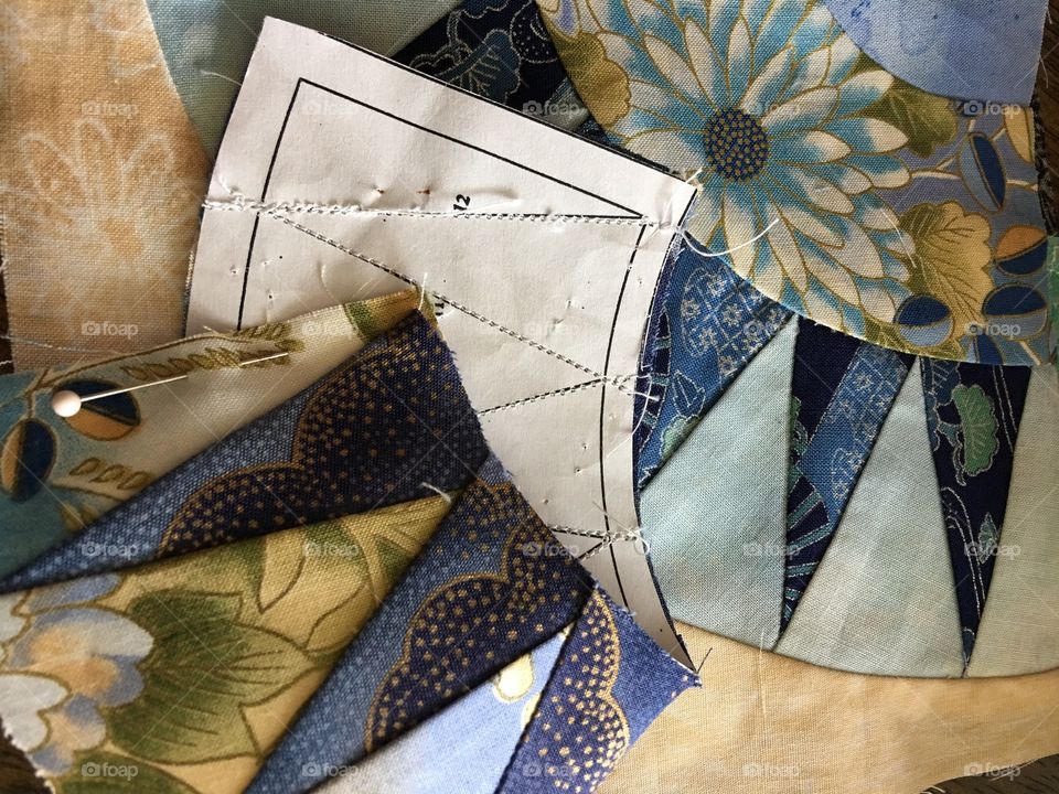 Quilting fabric sewn pieces