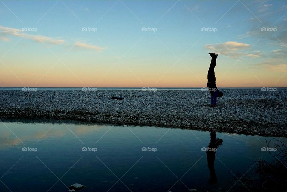 Human#position#lake#reflect