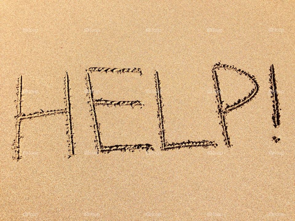 A call for help in the sand