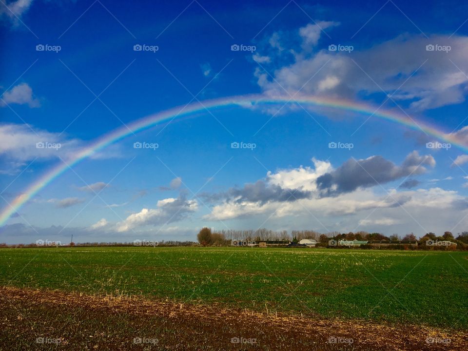 Rainbow over Kent farmland 