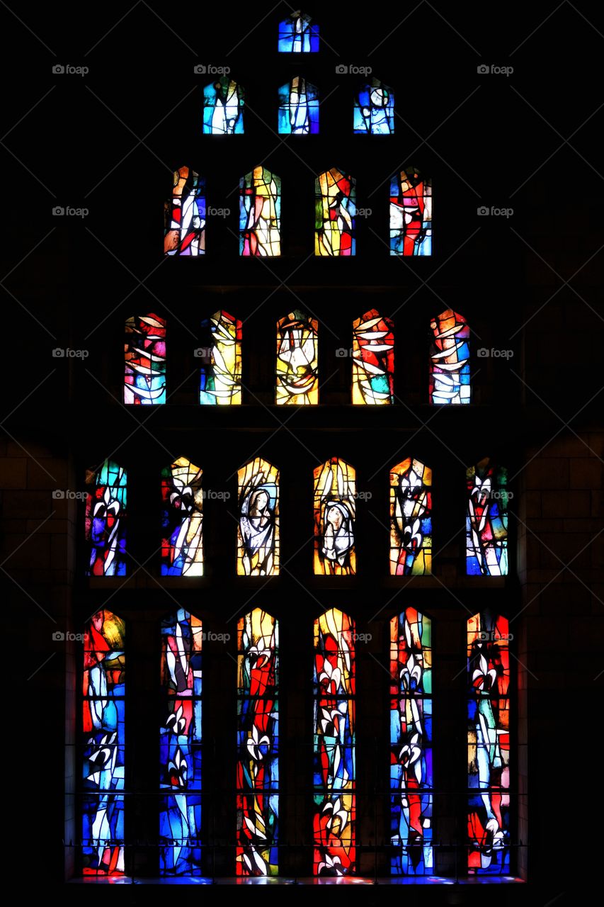 glass ornament in the church of annunciation in Nazareth, Israel