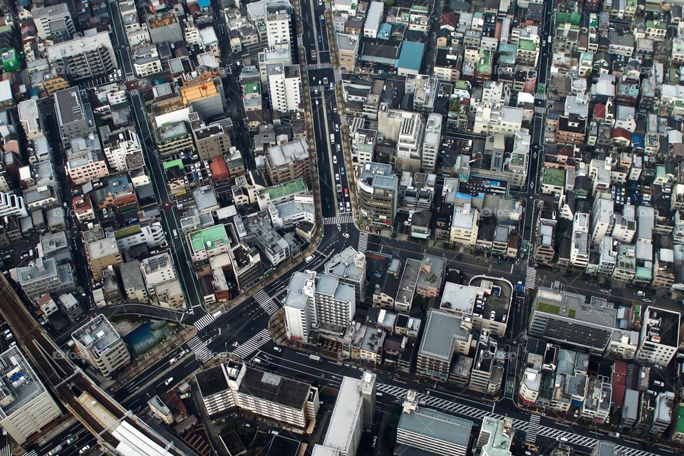 Tokyo seen from 350 meters above at SkyTree