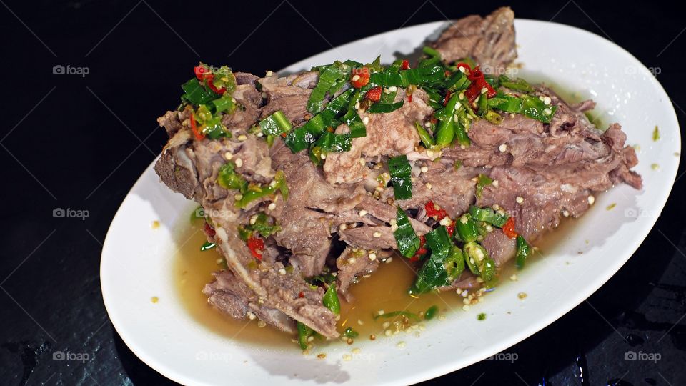 pork with spicy soup