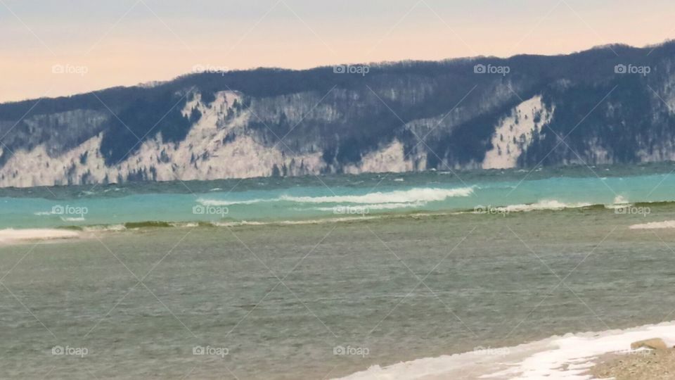 Platte River and Lake Michigan meet