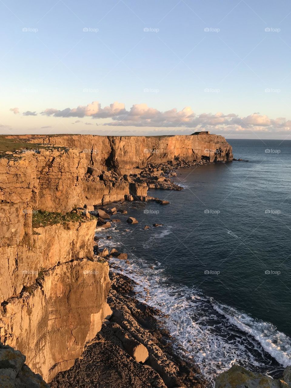 Sunset on cliffs 