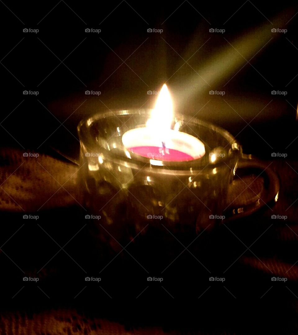 by candle light
