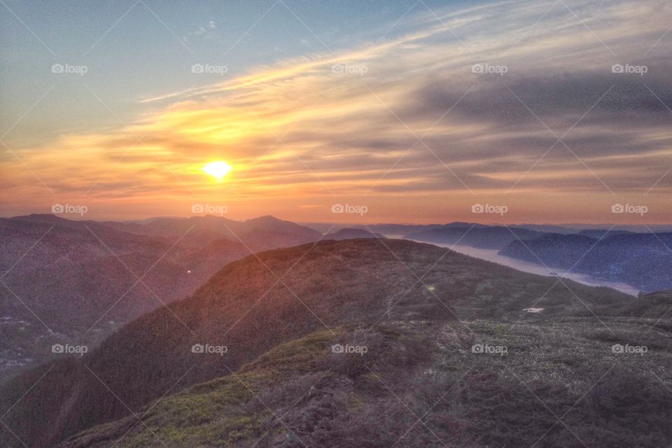 Sunset over Arna, Norway