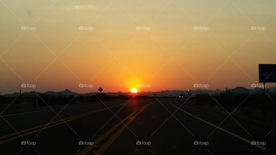 Arizona Sunset between Phoenix and Flagstaff
