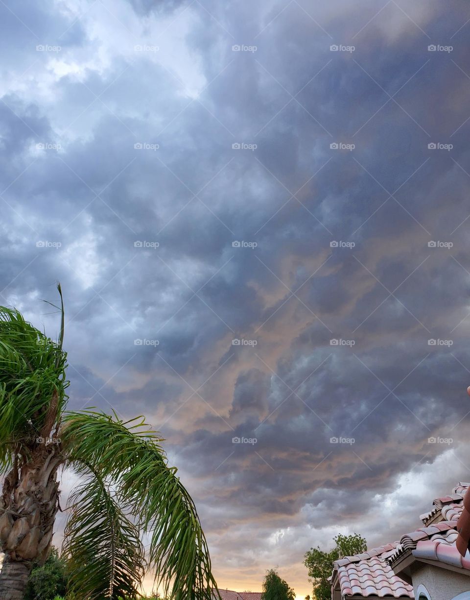 Dramatic Storm Clouds at Sunset