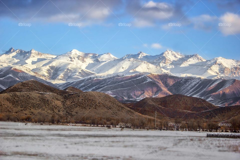 Landscape of mountain of kyrgyzstan