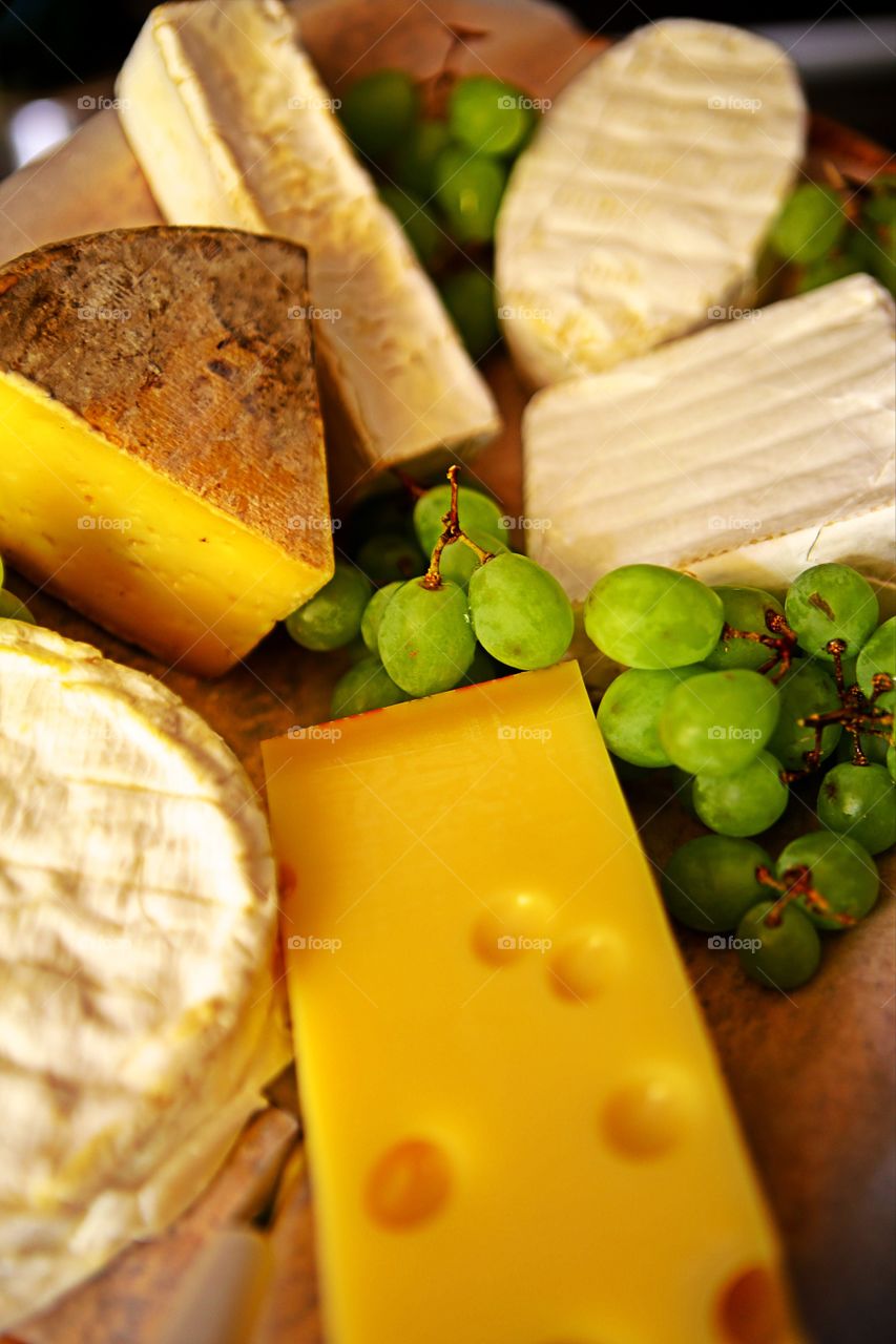 High angle view of cheese in plate