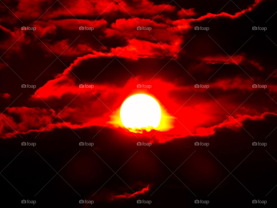 Beautiful amazing sunset sky