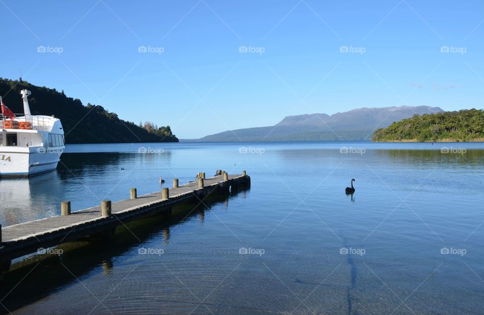 A beautiful lake of Tarawera that surrounds the Mt Tarawera 