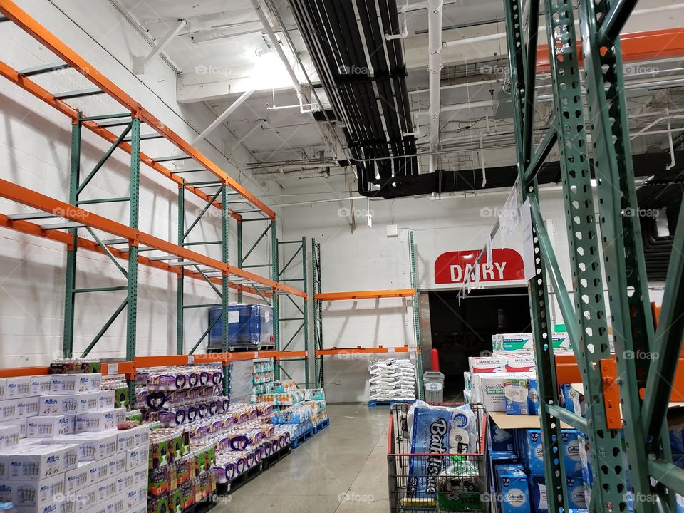 Empty shelves at Costco