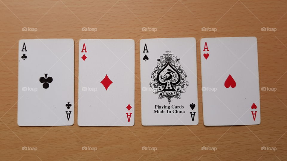 Playing cards poker win