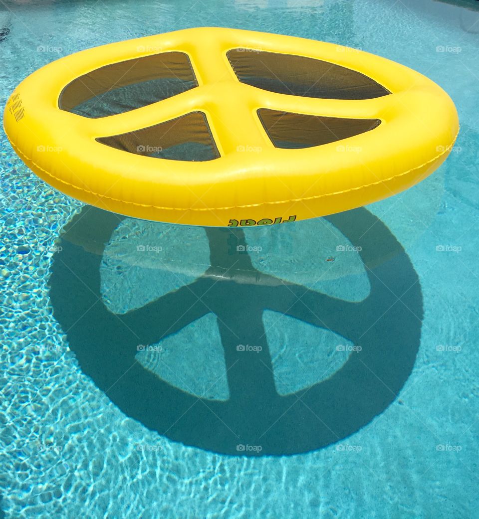 Peace raft pool reflection 