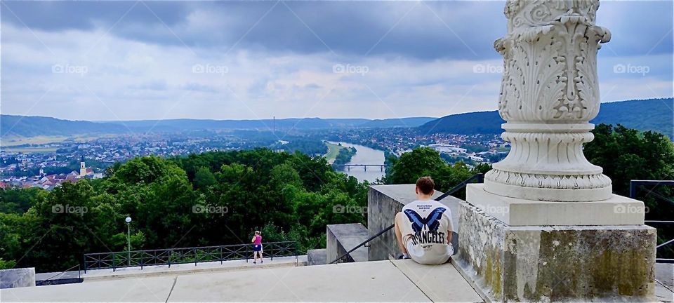 This is the view from “Liberation Hall” by “Kelheim”, Bavaria on the “Danube”. Built in 1815 by King “Ludwig I” to celebrate Germany’s victory over “Napoleon” in the “Liberation Wars” it sits high above the valley. 2024. Hypnotic Productions