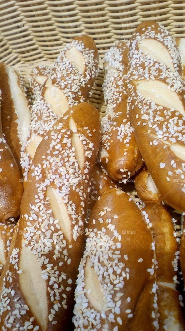 Traditional rolls with sesame