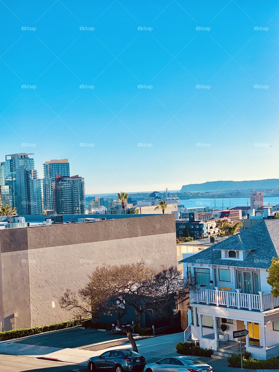 City view of San Diego and the bay urban 