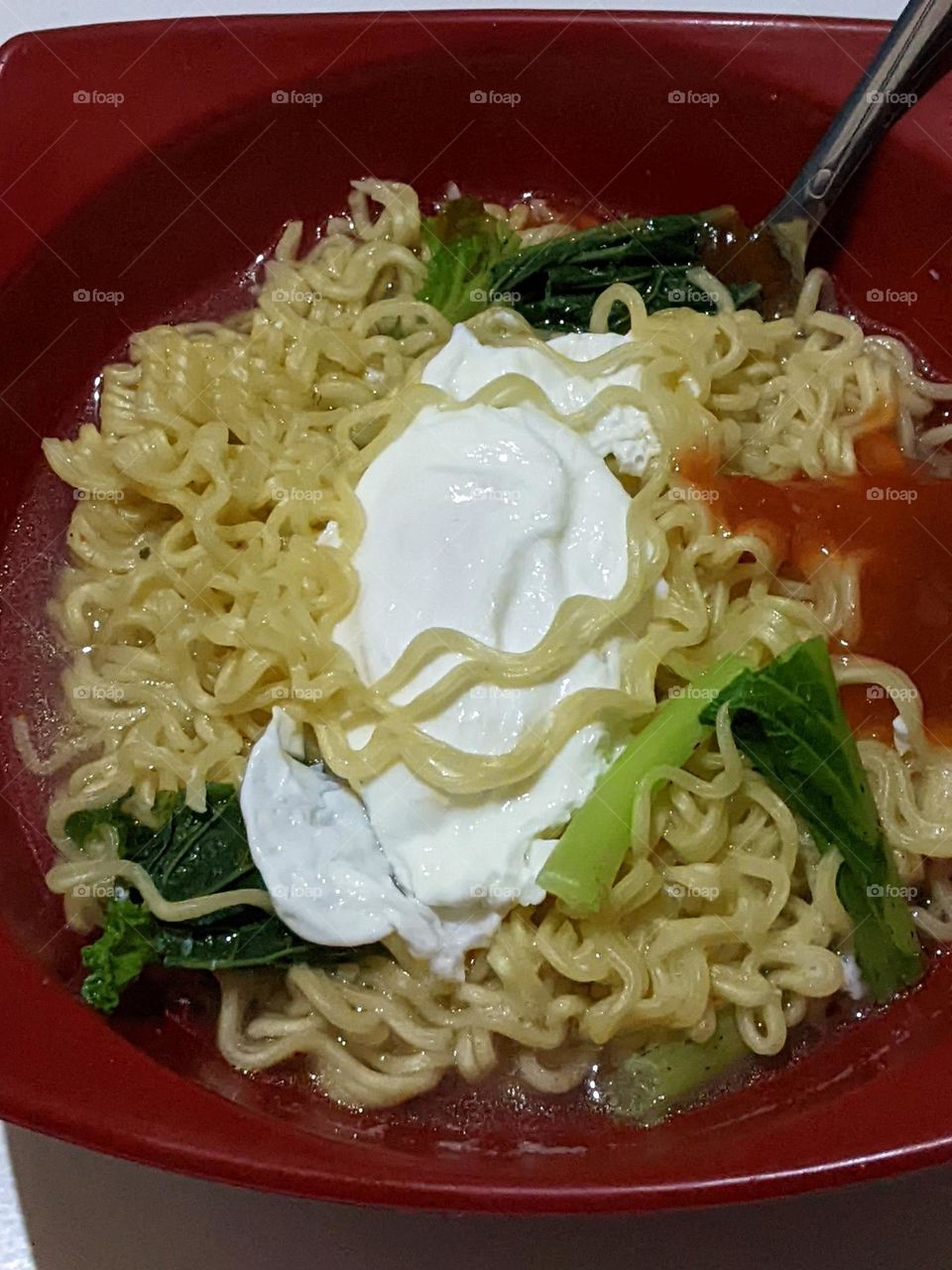 instant noodles with egg and vegetables🍜🤤