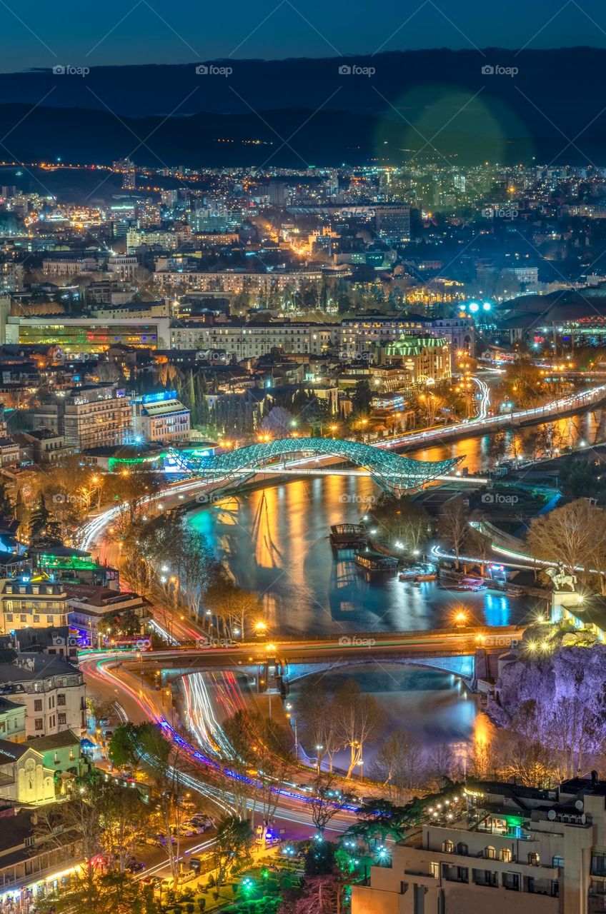 Tbilisi night light in Georgia