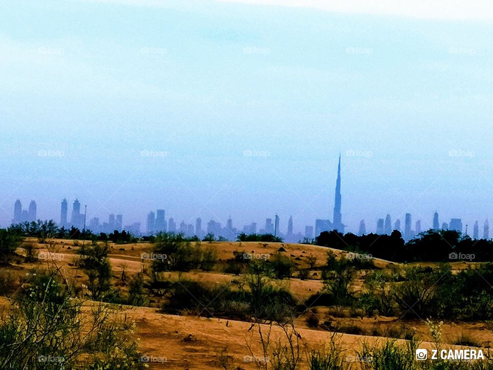 From the desert Burj Khalifa Vew
