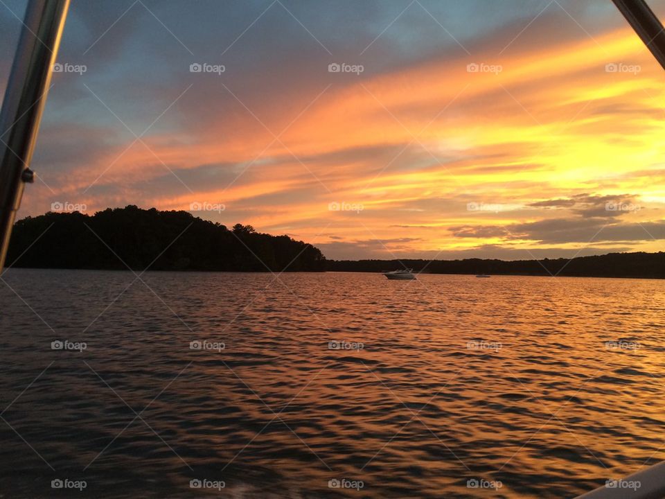 Sunset on lake