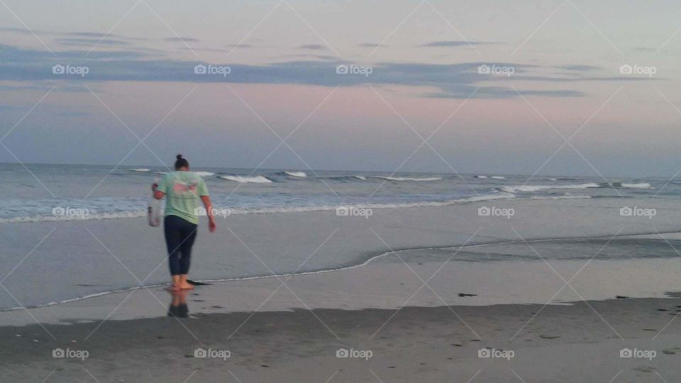 morning walk on the beach