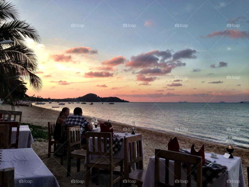 Nice sunset on the beach