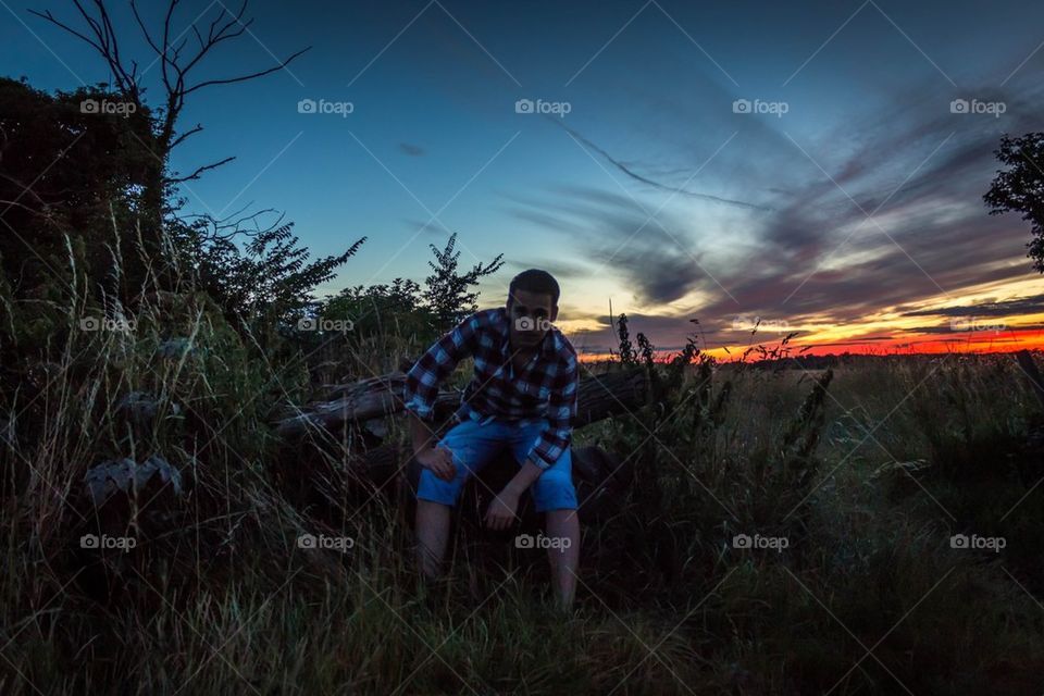 Portrait in the sunset