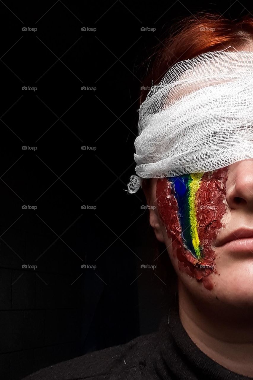 Portrait of Ukraine wounded by the war