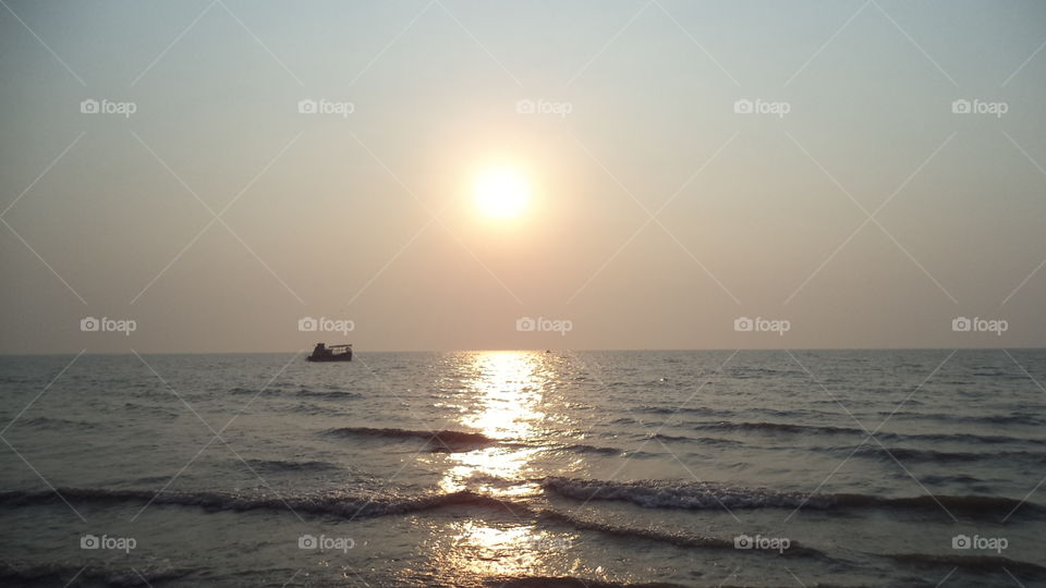 sunset in mumbai beach