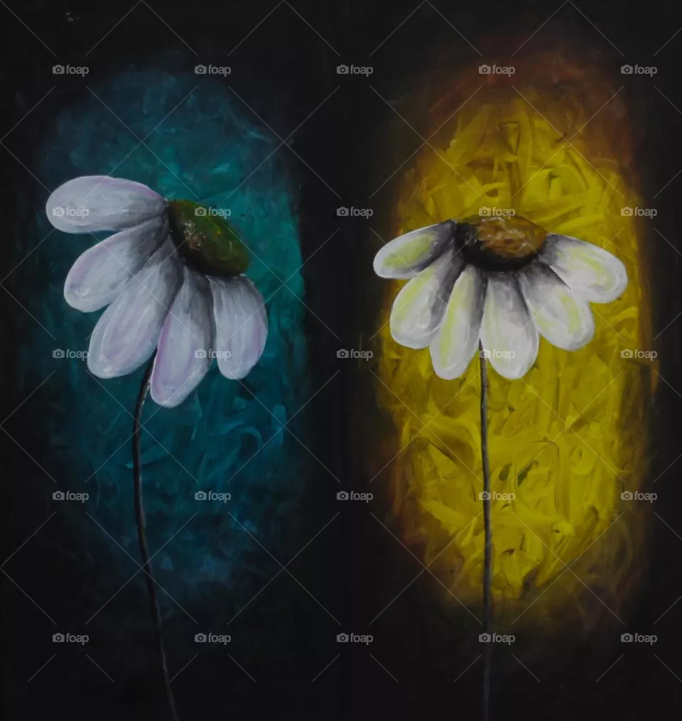 yellow and blue flowers
