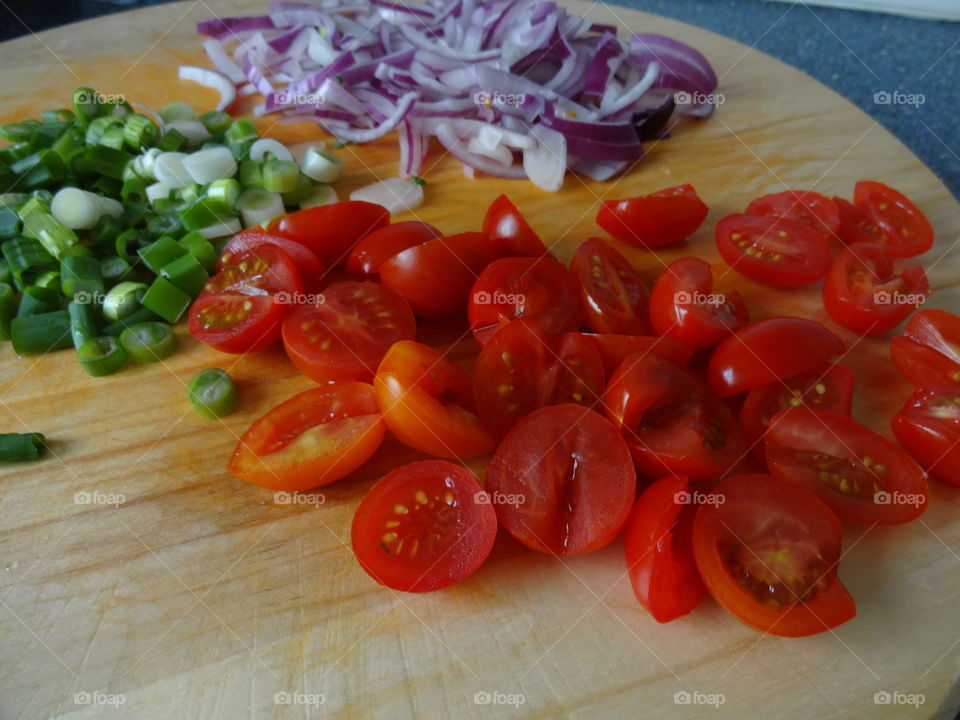 Fresh and colorful salad ingredients