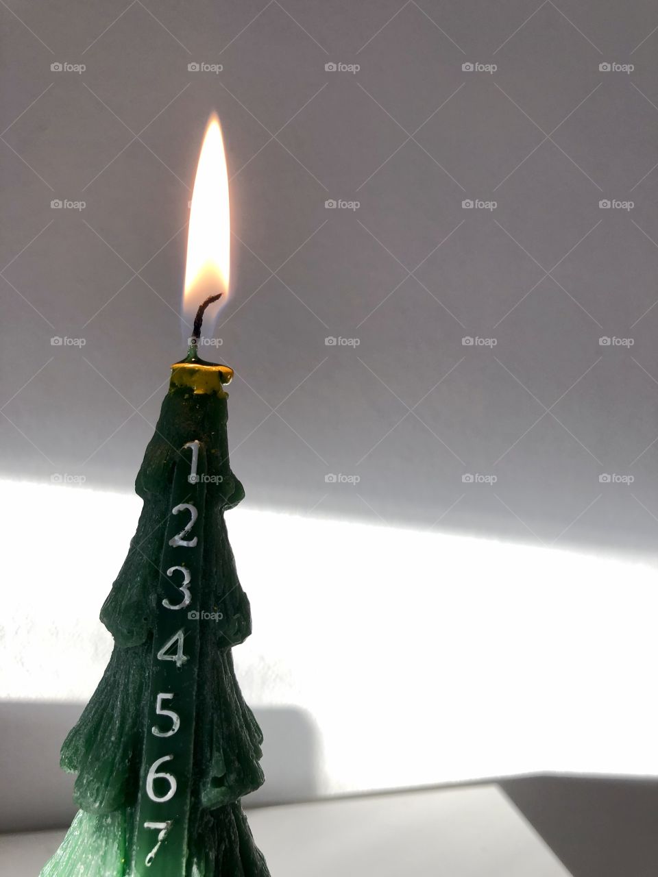 Christmas countdown candle Christmas tree - let candle burn a little every day I month of December  
