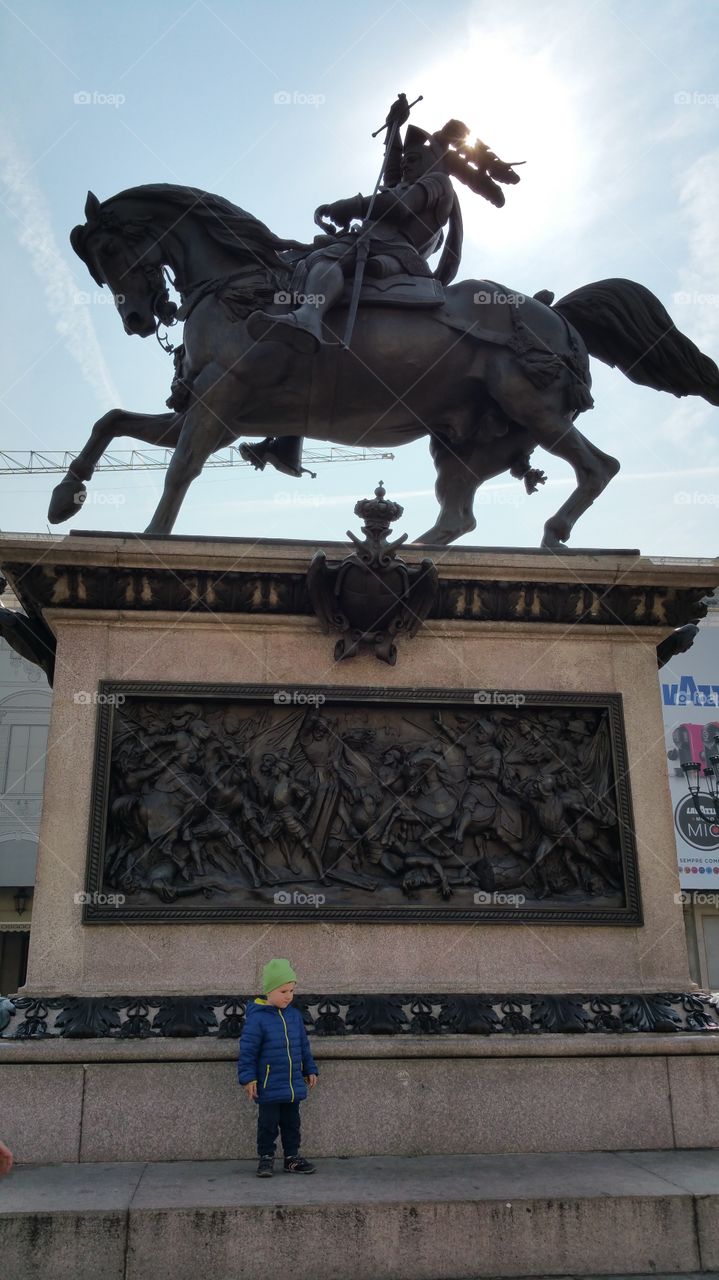 horse statue. traveling around italy. torino