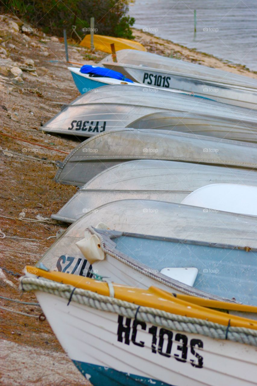 Overturned boats