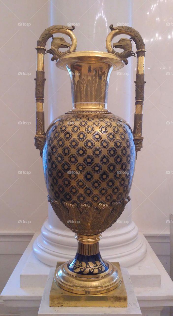 Oriental bronze goblet