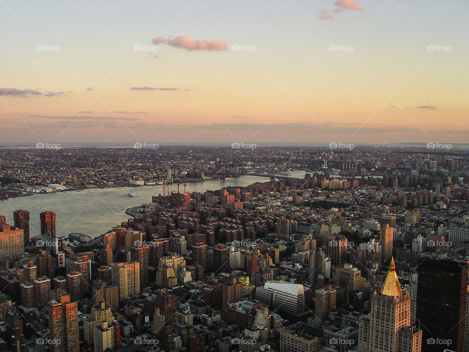 High angle view of New York city