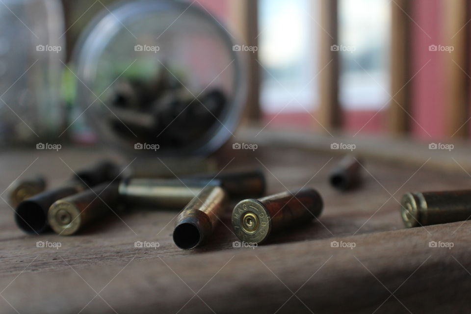 Bronze aged gun shell casings