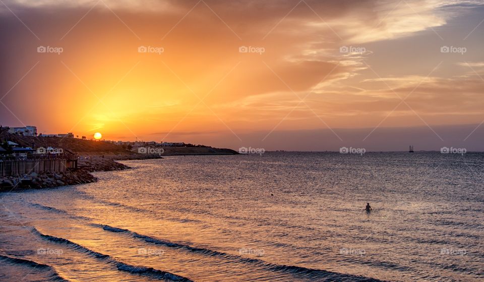 Sunset, Dawn, Water, Beach, Sea
