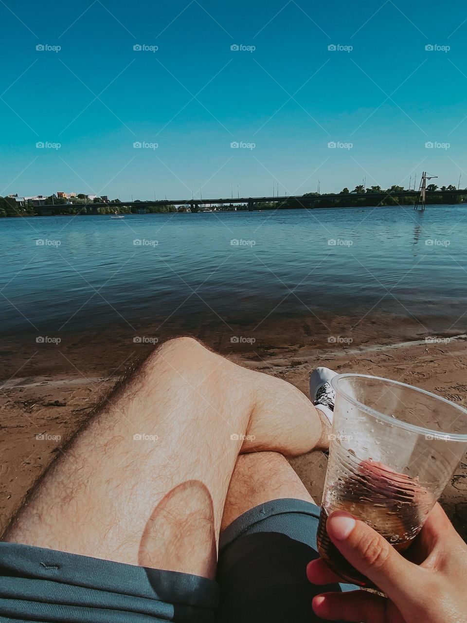 relaxing near the water 
