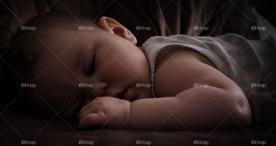 Close-up of a sleeping baby