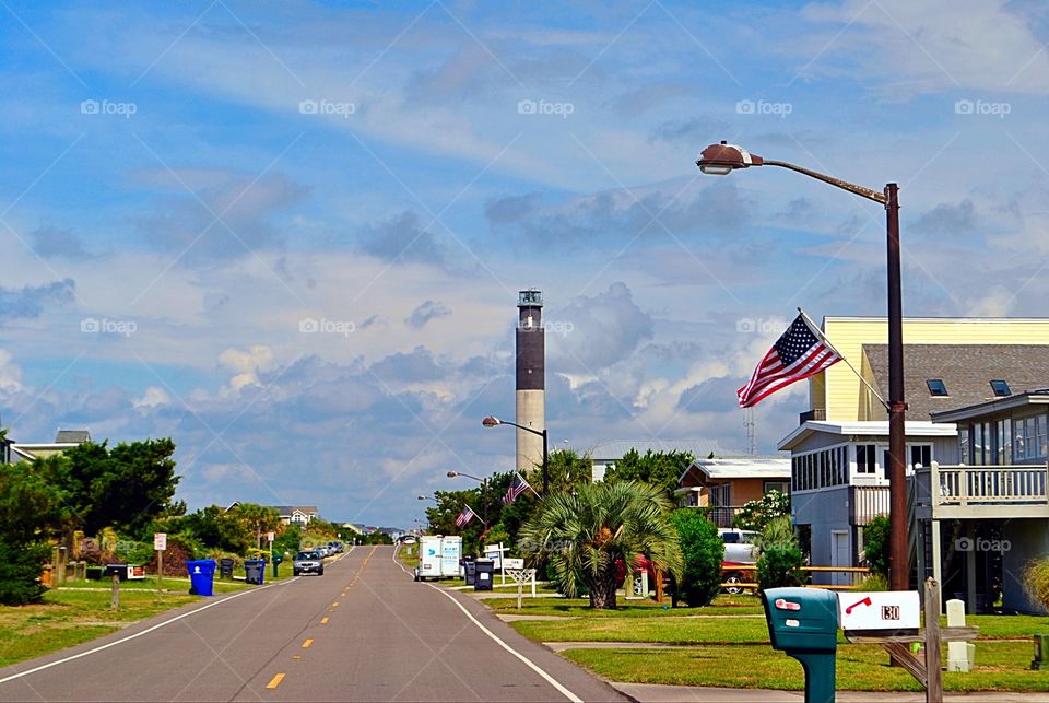 Neighborhood near lighthouse