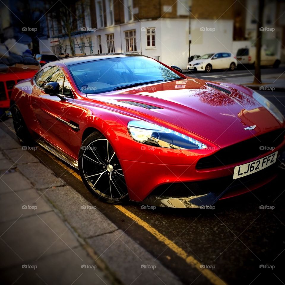 Red Aston martin