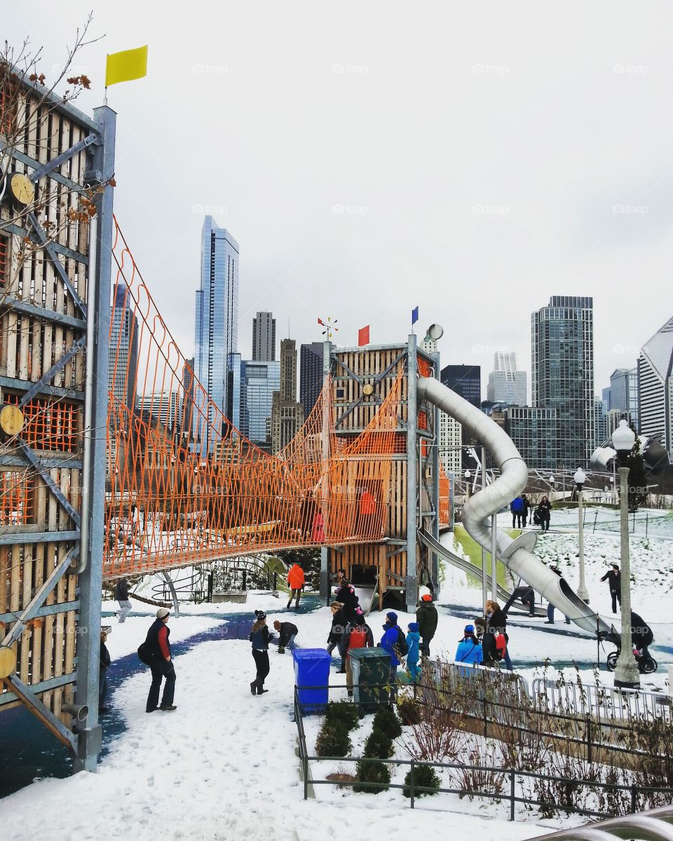 Maggie Daley Park, Chicago, Illinois, in winter