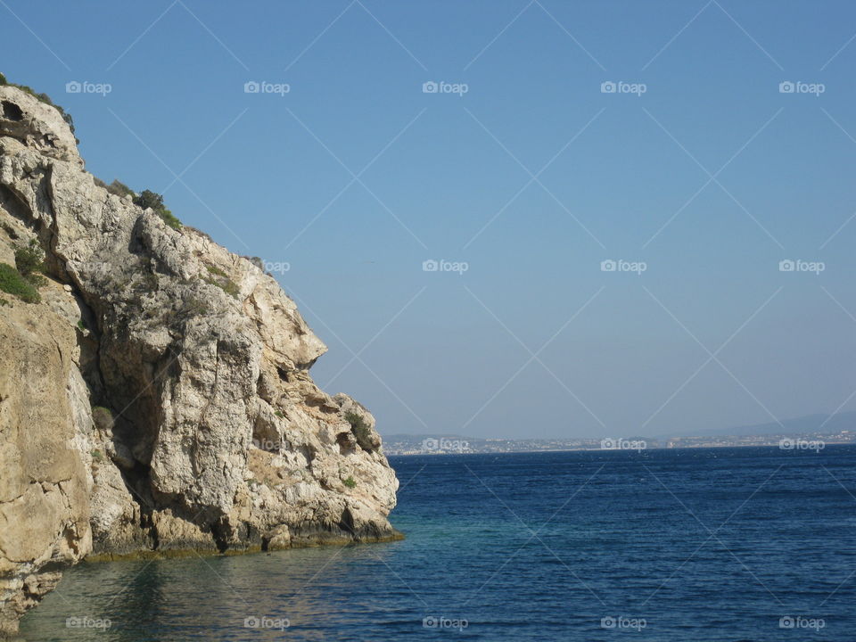 Seascape in Loutraki in Greece