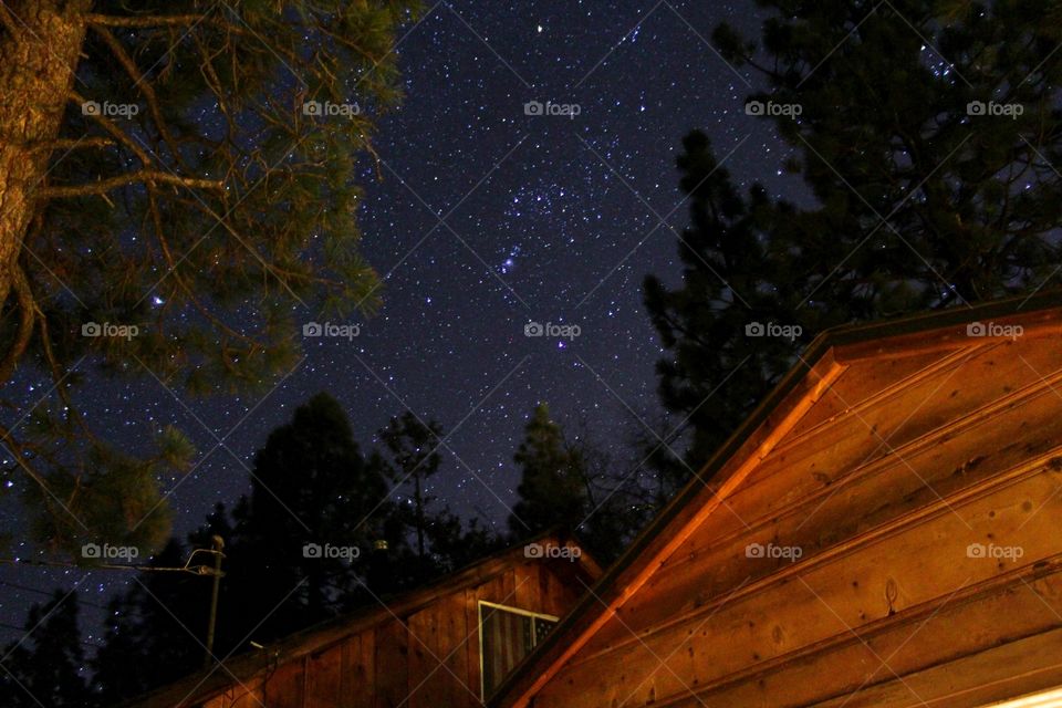 Starry Night at the Cabin. Cabins up in Big Bear CA