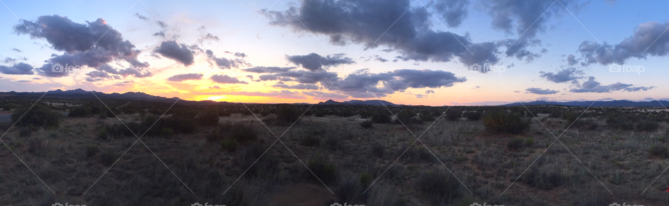 Panorama HDR Sunset. Arizona Sunset