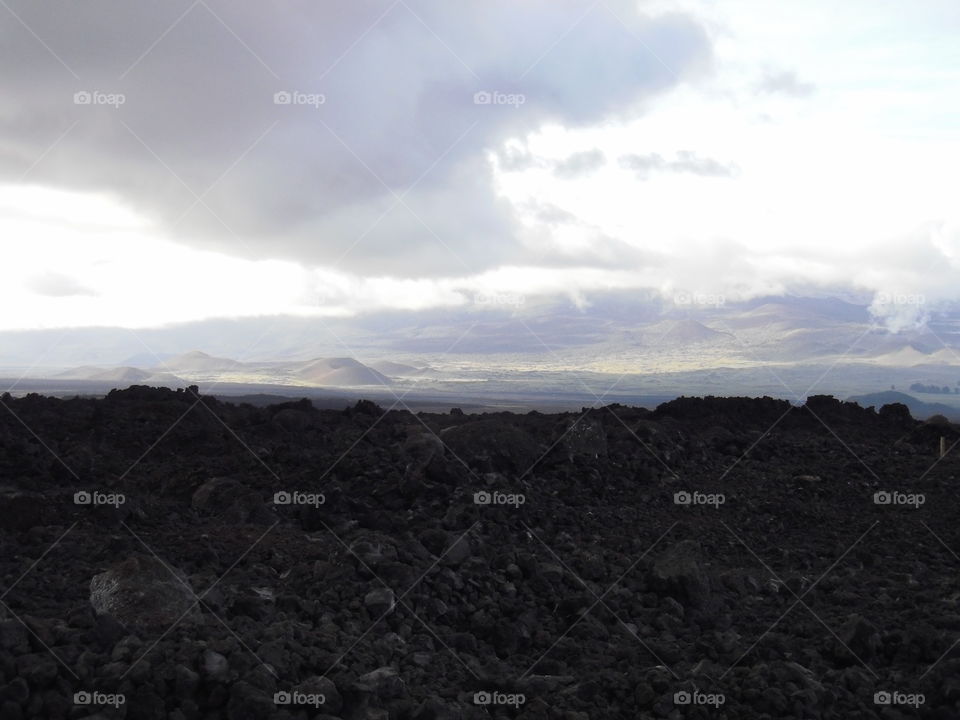 View of Mauna Kea from Mauna Loa. 
